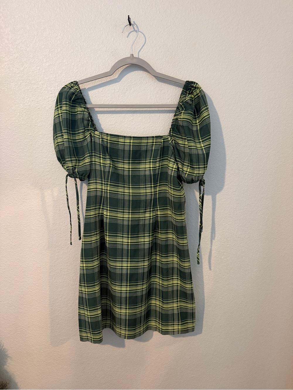 bp Green and Yellow Plaid Mini Dress